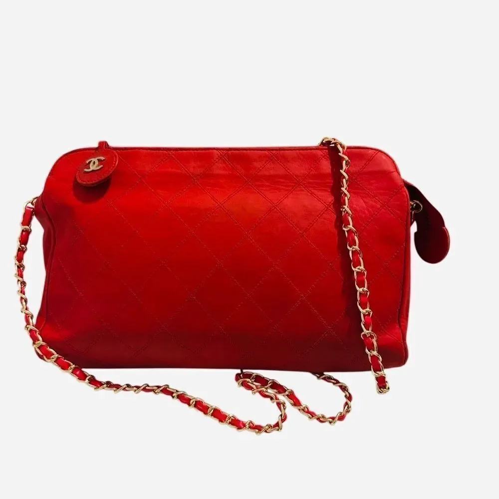 Chanel Red Quilted Women's Bag
